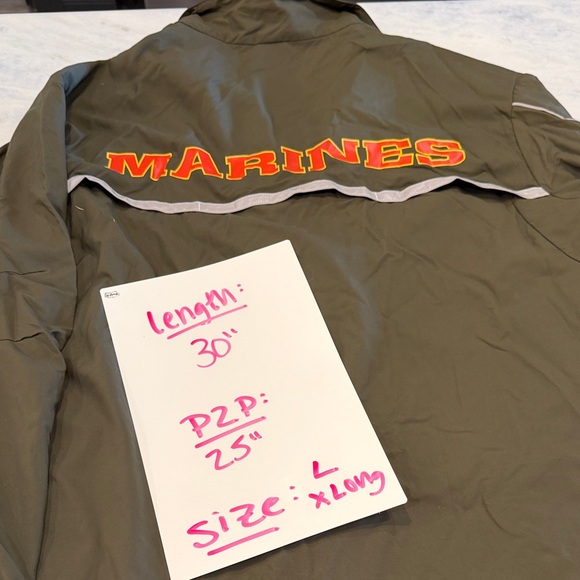 NWT New Balance Men's Olive Windbreaker Jacket - USMC Marines - Picture 11 of 12